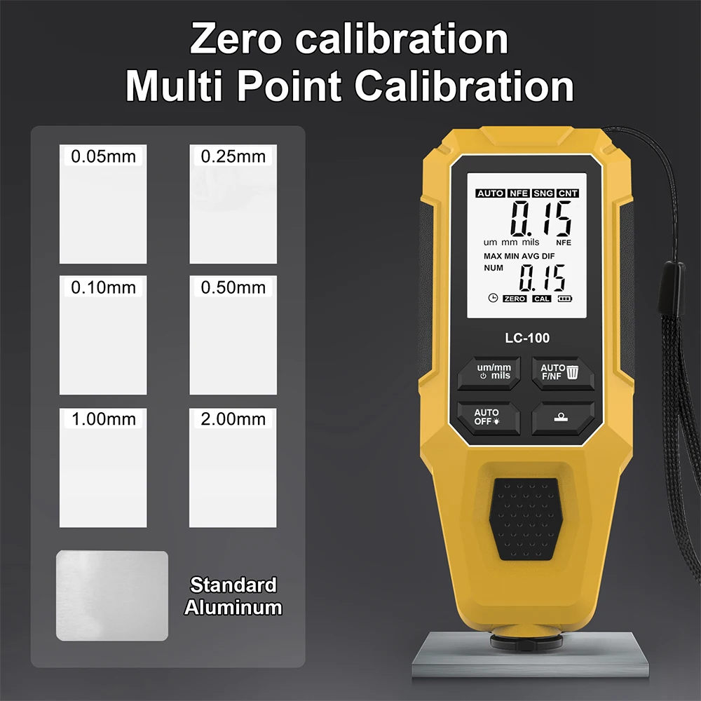0-2000UM Car Paint Thickness Gauge Fe & NFe Film Digital LCD Coating Automatic Thickness Tester Manual Auto Paint Tools view 6