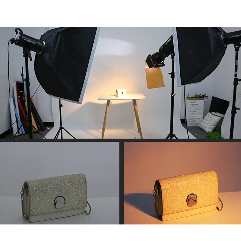 

4Pcs Filter Gels for Lights Color Correction Transparent Film Sheets Polyester Material Smooth Flat Low Loss for Photo Theater