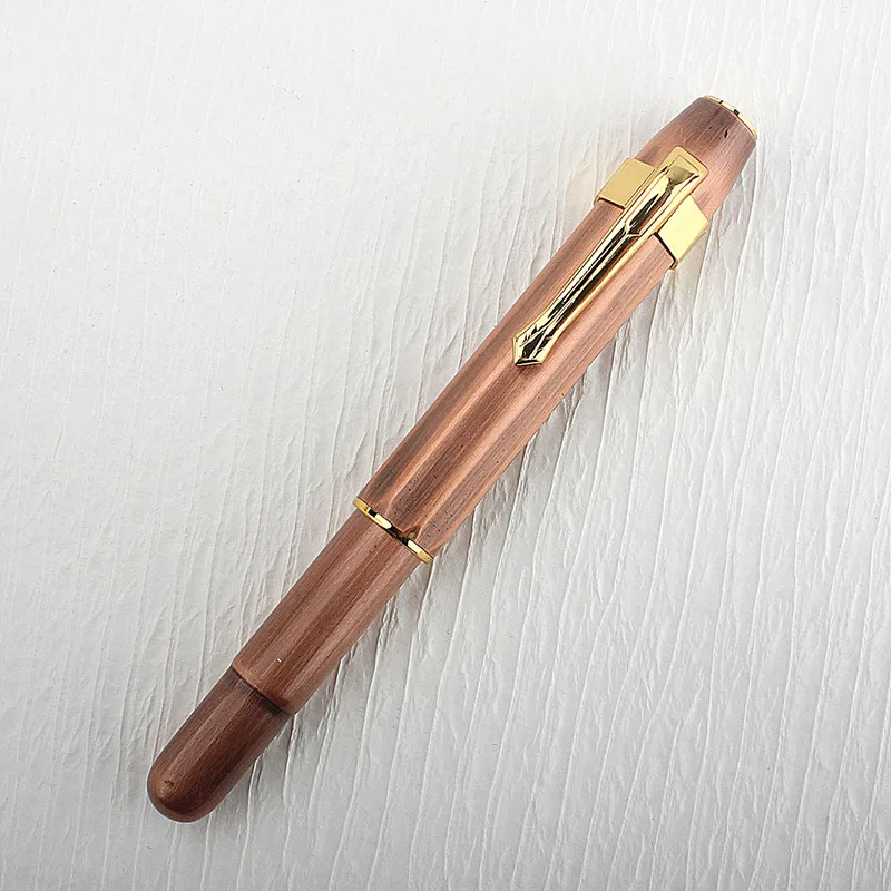 LANBITOU 3062  Alpha Brass Travel Pocket Fountain Pen Fountain Pen Vintage Metal F/M 0.5/0.7/1.0mm Bent Curved Nib Ink Pen Write