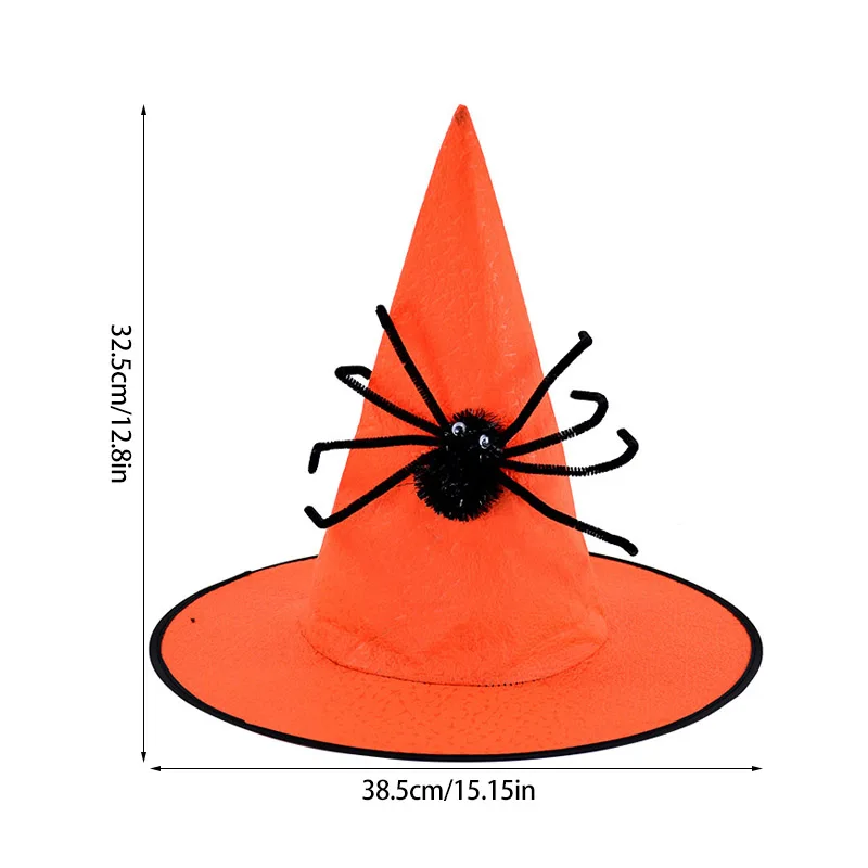 Halloween Decor Witch Hats Black Spider Doll Wizard Cap Party Cosplay Costume Props For Xmas Halloween Masquerade Party Headgear