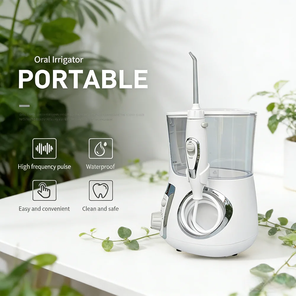 

Электрический настольный ирригатор для полости рта 800 мл, 10 режимов, для ежедневной чистки зубов и свежего дыхания