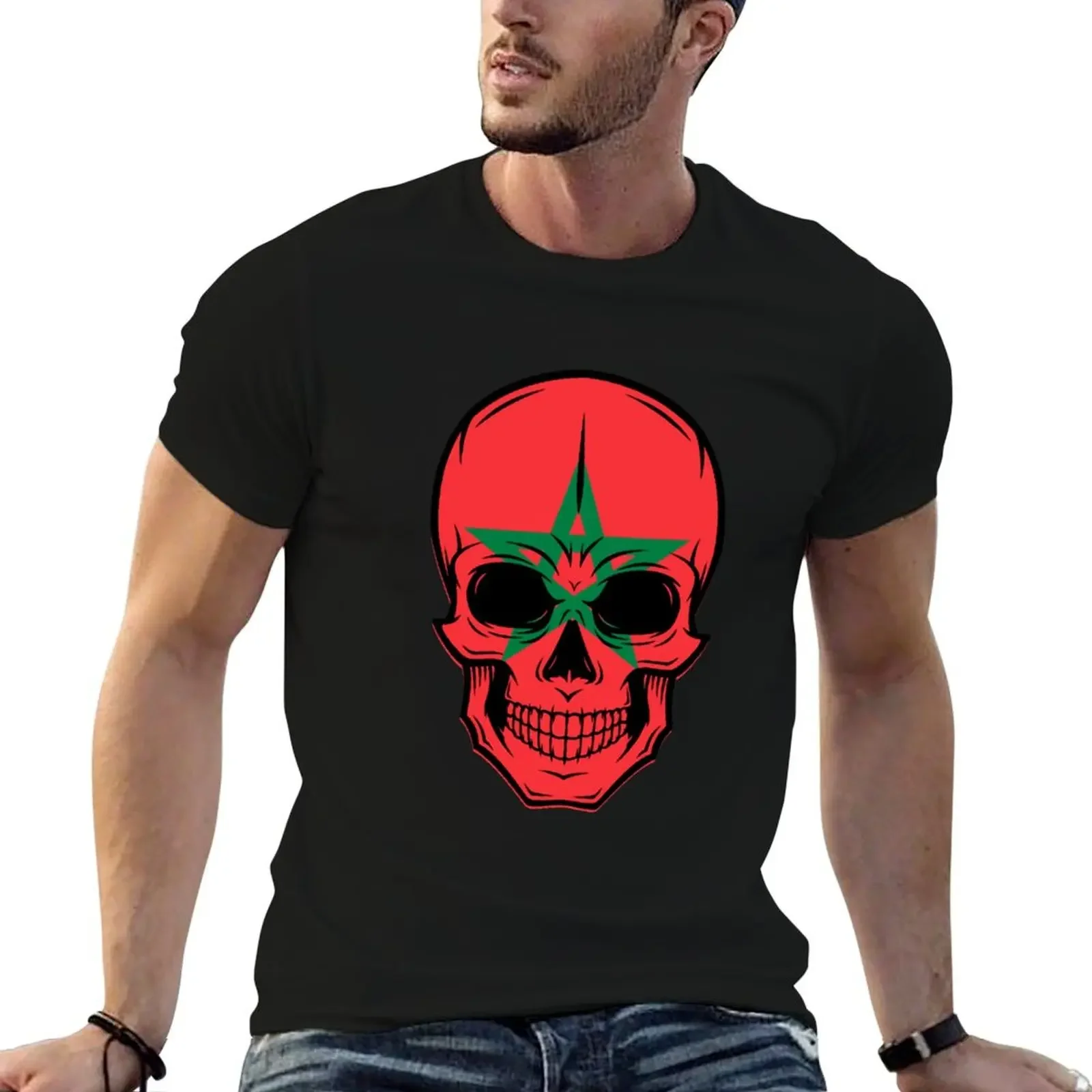 

Morocco Skull , Morocco gift womens mens funny gifts roots flag proud pride T-Shirt oversizeds designer t shirt men