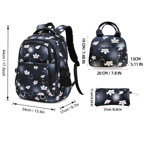 Imagen 2 del producto Mochila de gran capacidad Lilo Stitch, mochila ligera para la escuela, mochila informal de viaje para mujeres y niñas, bolsas para el almuerzo y bolígrafos, 3 uds.