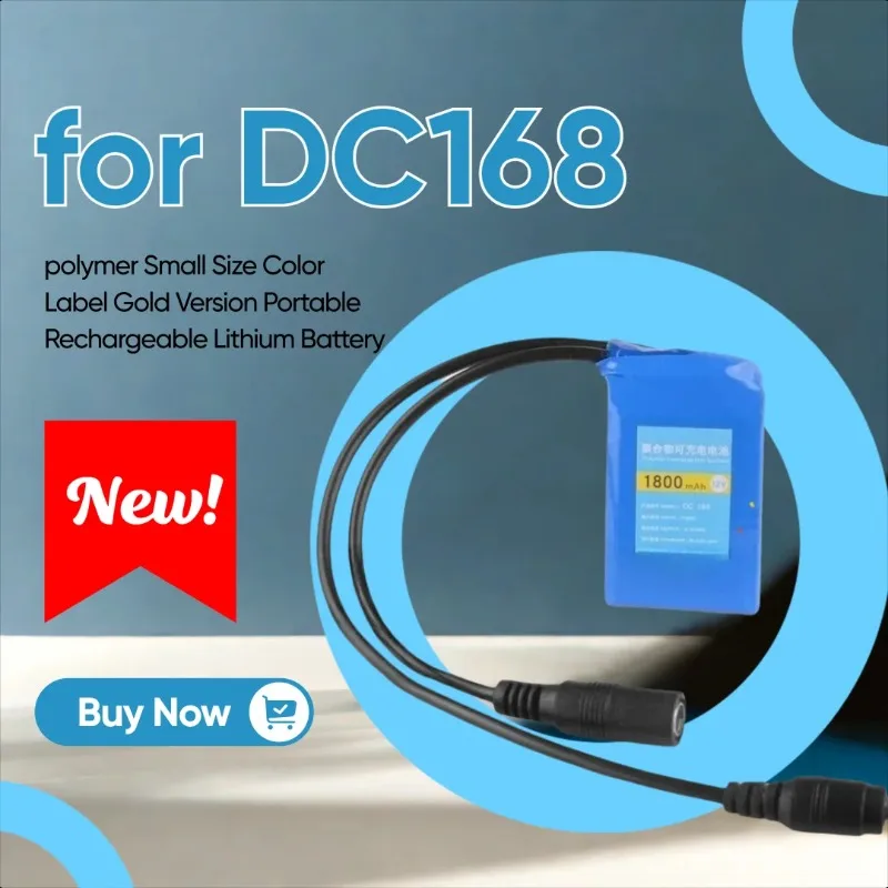 

12V 1800mah for DC168 polymer Small Size Color Label Gold Version Portable Rechargeable Lithium Battery