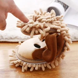 Cartoon Dog Lazy Mop Slippers Washable Microfiber Unisex Dust Quick Cleaning Floor Bathroom Kitchen House Comfortable Shoes