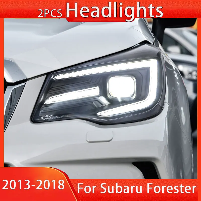 Car Head Lamp for Subaru Forester LED Headlight 2013-2018 Headlights Forester DRL Turn Signal High Beam Angel Eye Projector