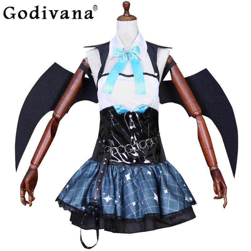 Halloween Party Wing Accessories Dress Set Women Anime Little Devil Cosplay Cosplay Uniform Dress Girls Horn Tail Sexy Dress