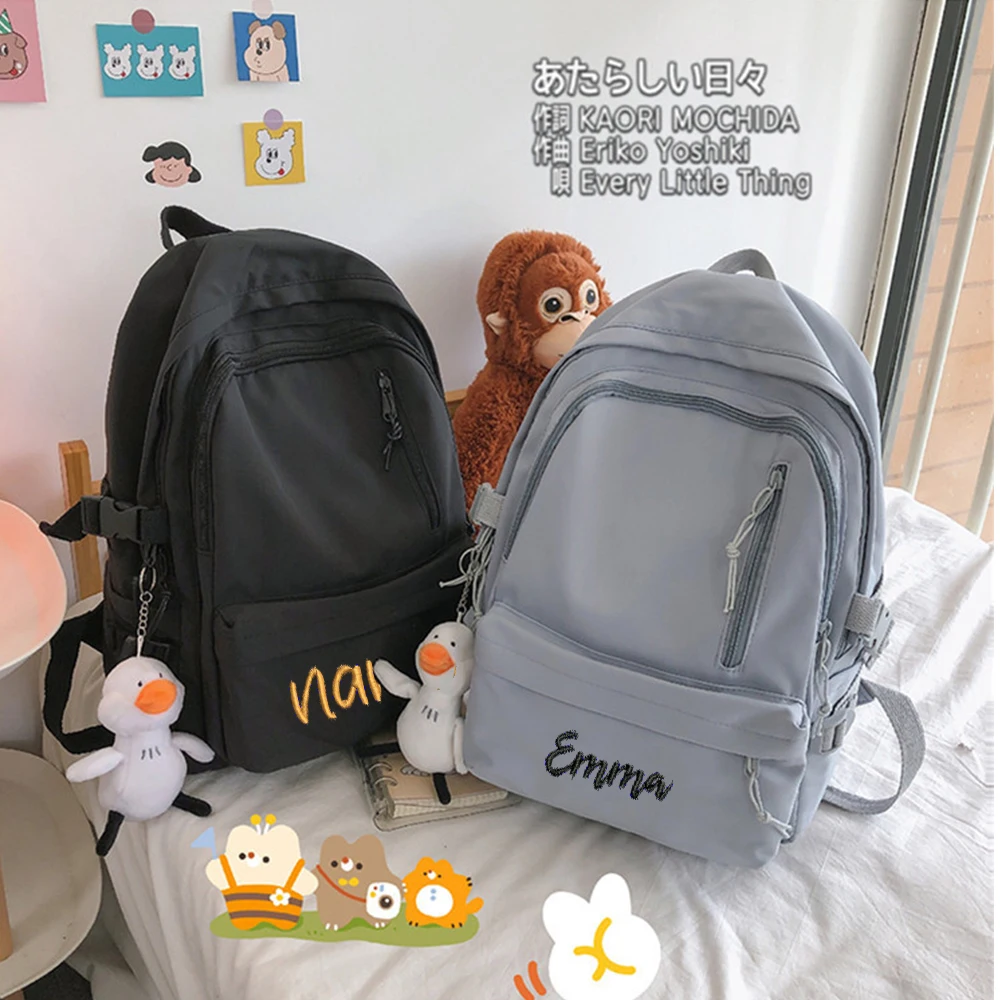 New Name Customized Korean Version Leisure Outdoor Travel Backpack Embroidered University and Middle School Student backpack