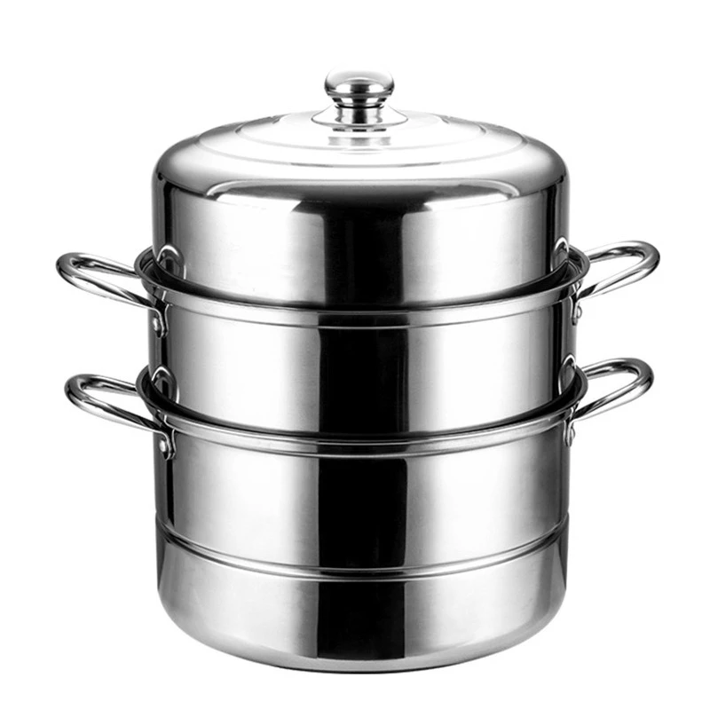 

Stainless steel three-layer thickened steamer, gas induction cooker household double-layer steamer