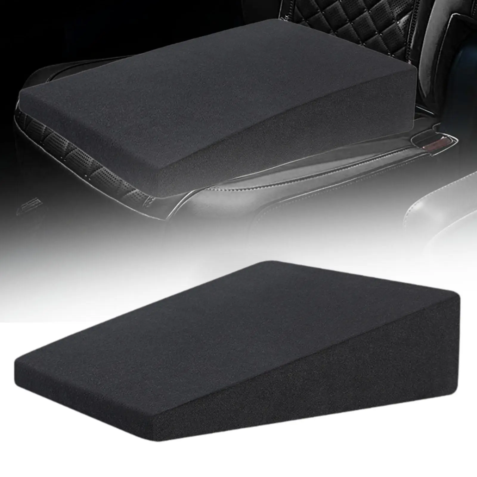 Car Seat Wedge Leveling Cushion Portable Universal Comfortable Ergonomic Removable Cover Angle Adjuster Car Rear Seat Wedge Pad