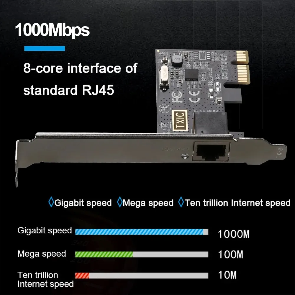 Carte réseau PCI-E vers RJ45 pour PC, puce RTL8111E, Gigabit Ethernet PCI Express, 10/100/1000Mbps, 1Gbps