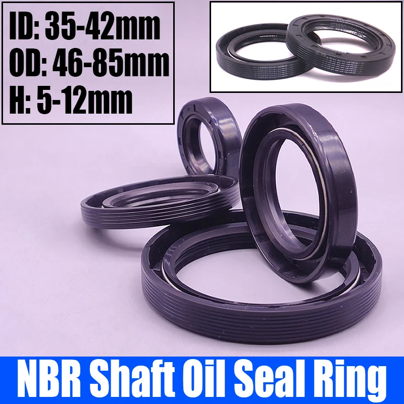 

1PCS TC/FB/TG4 Skeleton Oil Seal Ring NBR Double Lip Seal For Rotation Shaft Shaft Oil Seal ID 35-42mm OD 46-85mm Height 5-12mm