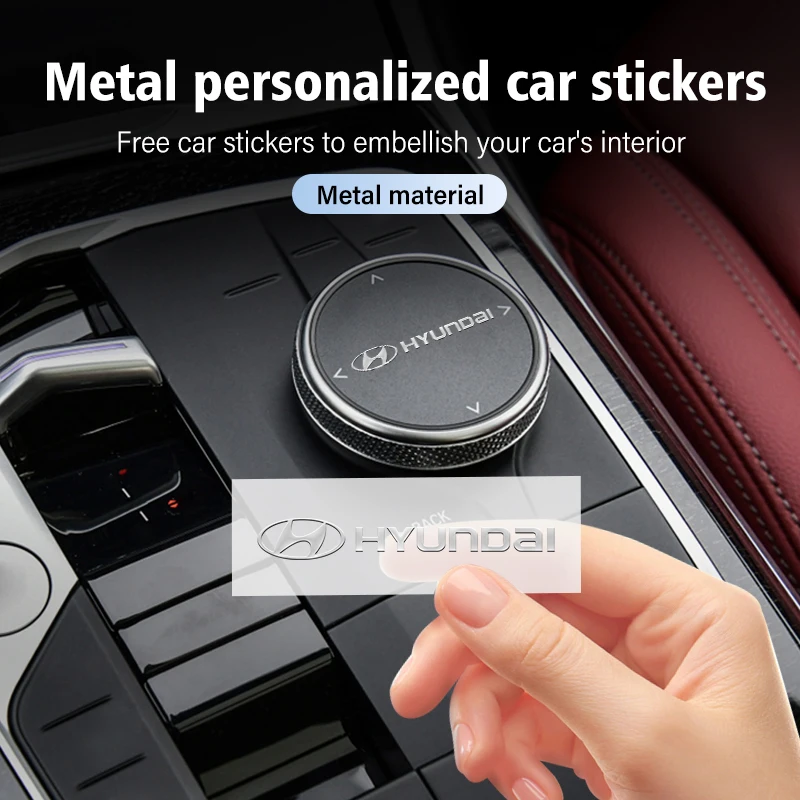 4pcs Metal Emblem Auto Decor Decal Car Window Wiper Stickers For Hyundai Tucson IX35 I30 I20 Kona Coupe Veloster I40 Getz