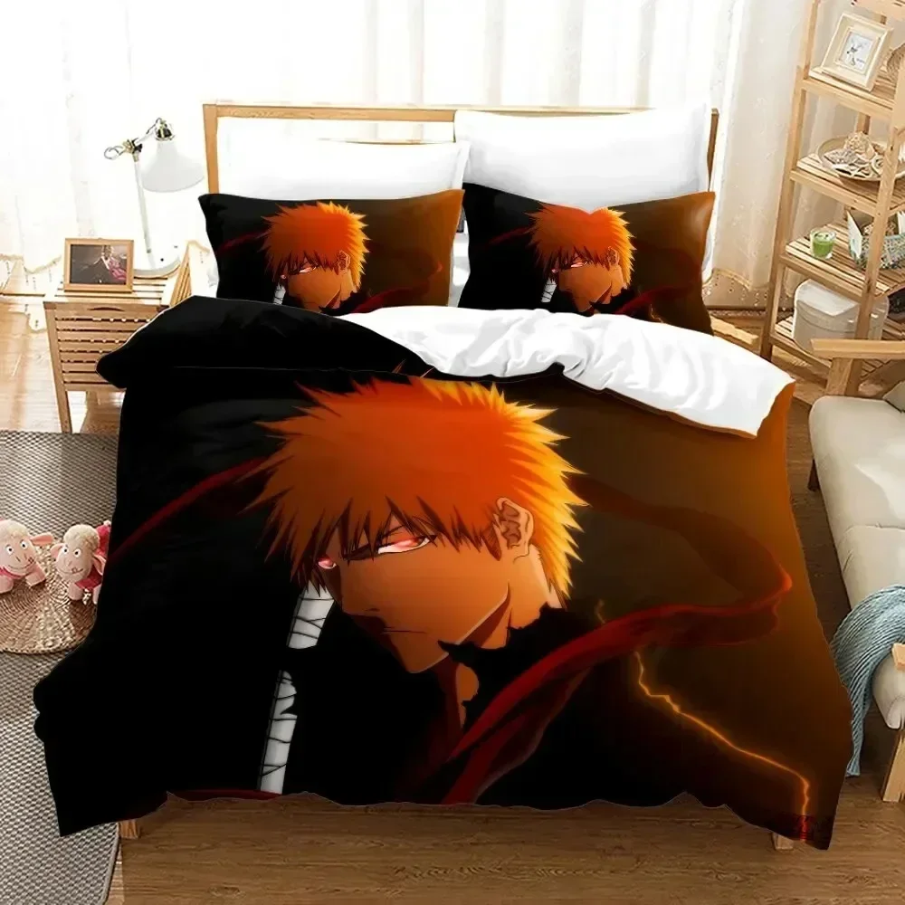 Anime Bleach Kurosaki Ichigo 3D NEW Duvet Cover Pillowcase Bedding Set Adult Boy Bedroom Decoration Children Single Double Large