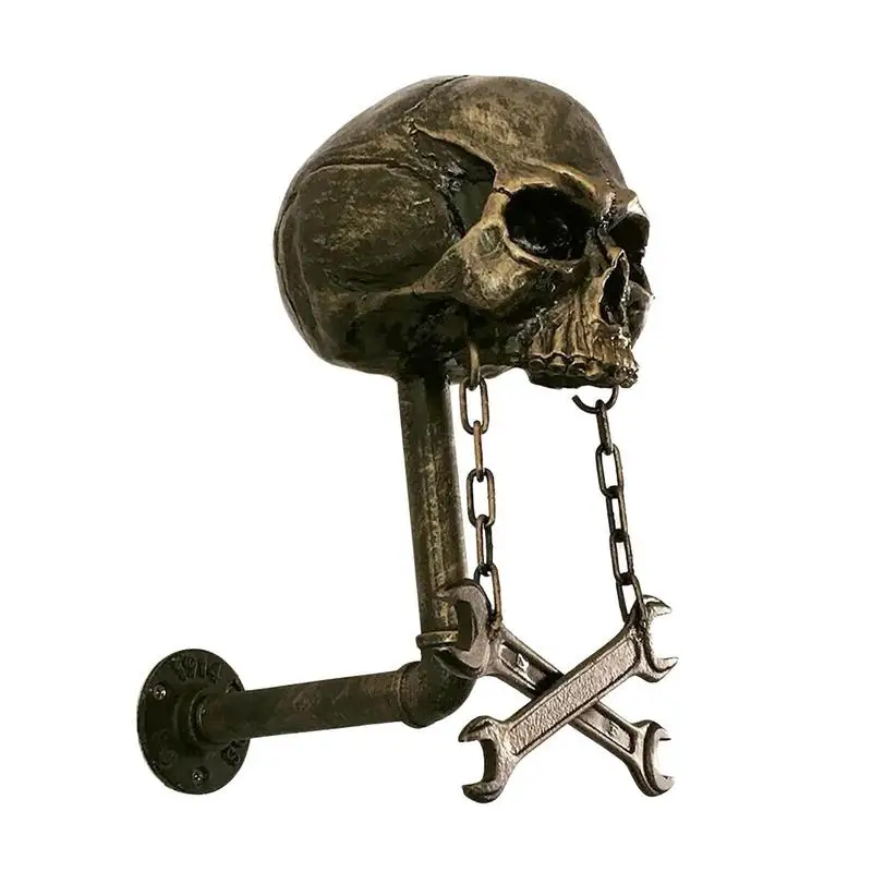 

Skull Helmets Stand Motorcycle Wall Mount Hanger Stand Holder Detachable Resin Crafts Skull Head Design, For Ruugby Helmets