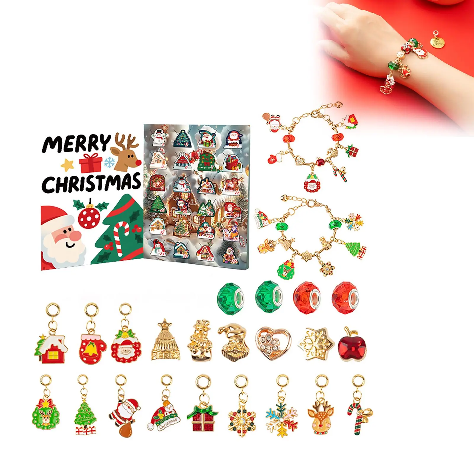 Minuterie de jeu d'une Minute, calendrier de l'avent de noël, Bracelets pour filles, compte à rebours de 24 jours, bijoux à bricoler soi-même, Console Cutlass