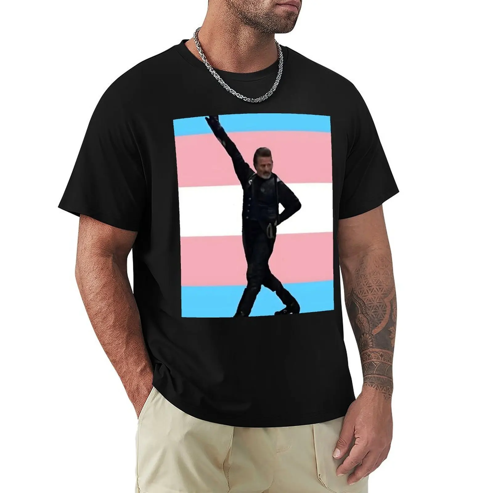 

Izzy Hands trans flag shirt T-Shirt cotton man t-shirts customizeds plain blue lock vintage t shirt men