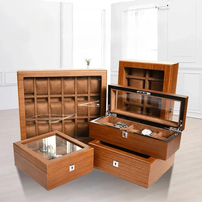 Retro Wooden Watch Display Case Jewelry Collection Storage Durable Packaging Holder Watch Organizer Box Casket