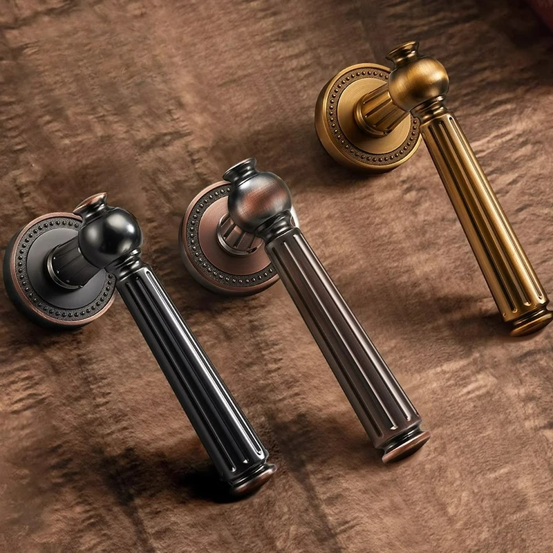 

Indoor Wooden Door Lock, Retro Style Door Handle, Silent/magnetic Split Handle Lock