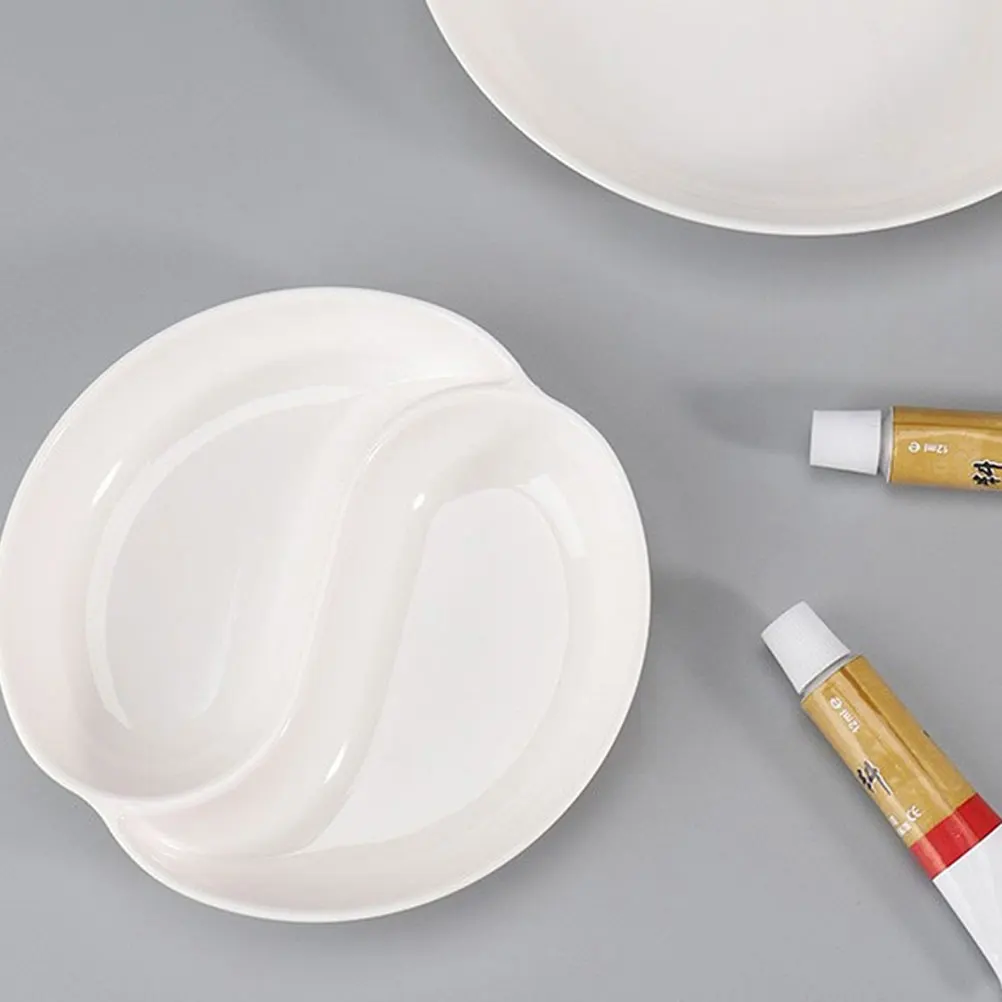 4 قطعة تاي جي شكل علبة طلاء بالألوان المائية لوحة صبغات بلاستيكية بيضاء لخلط الألوان لوازم اللوحة أدوات فنية #3