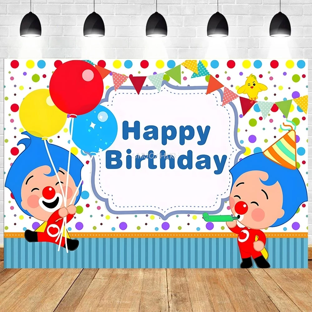 Plim-telón de fondo para Fiesta de cumpleaños, cartel de dibujos animados de cerdo, circo, Fiesta de bebé, utilería de fotografía, JC-74