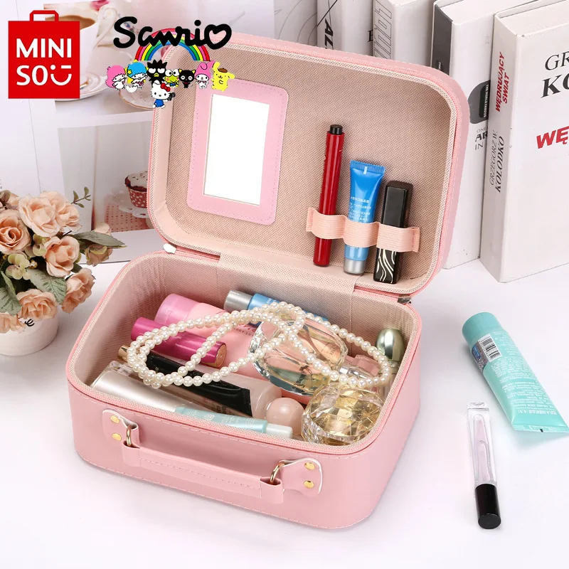 Miniso Sanrio 2024 New Women's Makeup Bag Fashionable High Quality Waterproof Women's Wash Bag Cartoon Cute Girl Storage Handbag