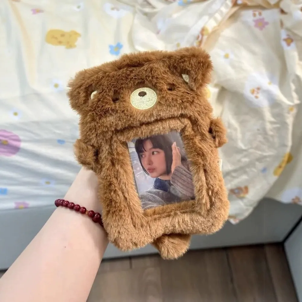

Модный многофункциональный чехол для фотокарточек, плюшевый медведь/кролик/ цыпленок, держатель для фотокарточек, милый мультяшный чехол для карт, подарок