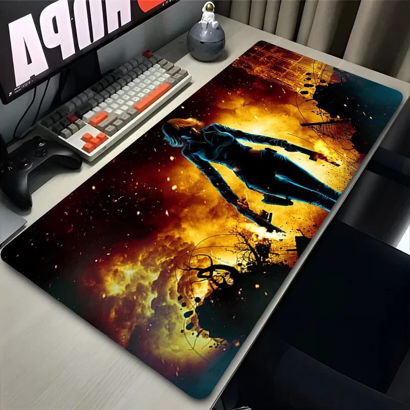 Blaze Black Widow Rubber Large Mouse Pad Computer Game Accessories Desk Pad For Laptop Desk Non Slip Printing Keyboard Mouse Mat