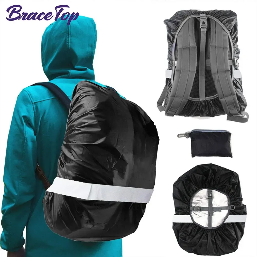 Backpack Rain Cover (35-45L) Upgraded Waterproof Backpack Cover with Adjustable Cross Strap for Hiking Camping Traveling Cycling