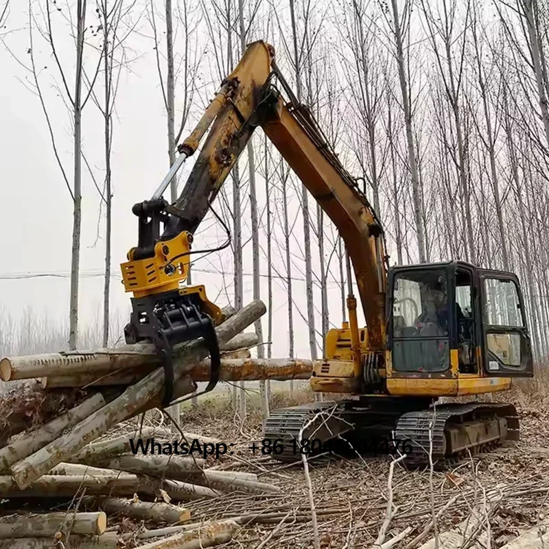 Excavator clip-saw automatic cutting wood logging machine Forest farm large grab logging saw dual clip-saw