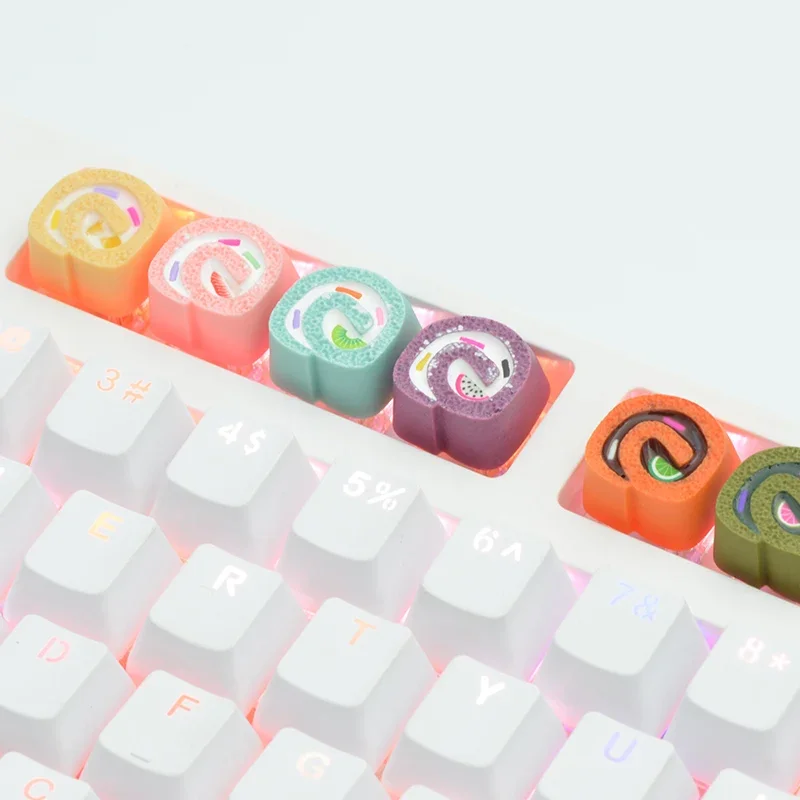 Breakfast Series - Swiss Roll, Resin Personalized Keycaps