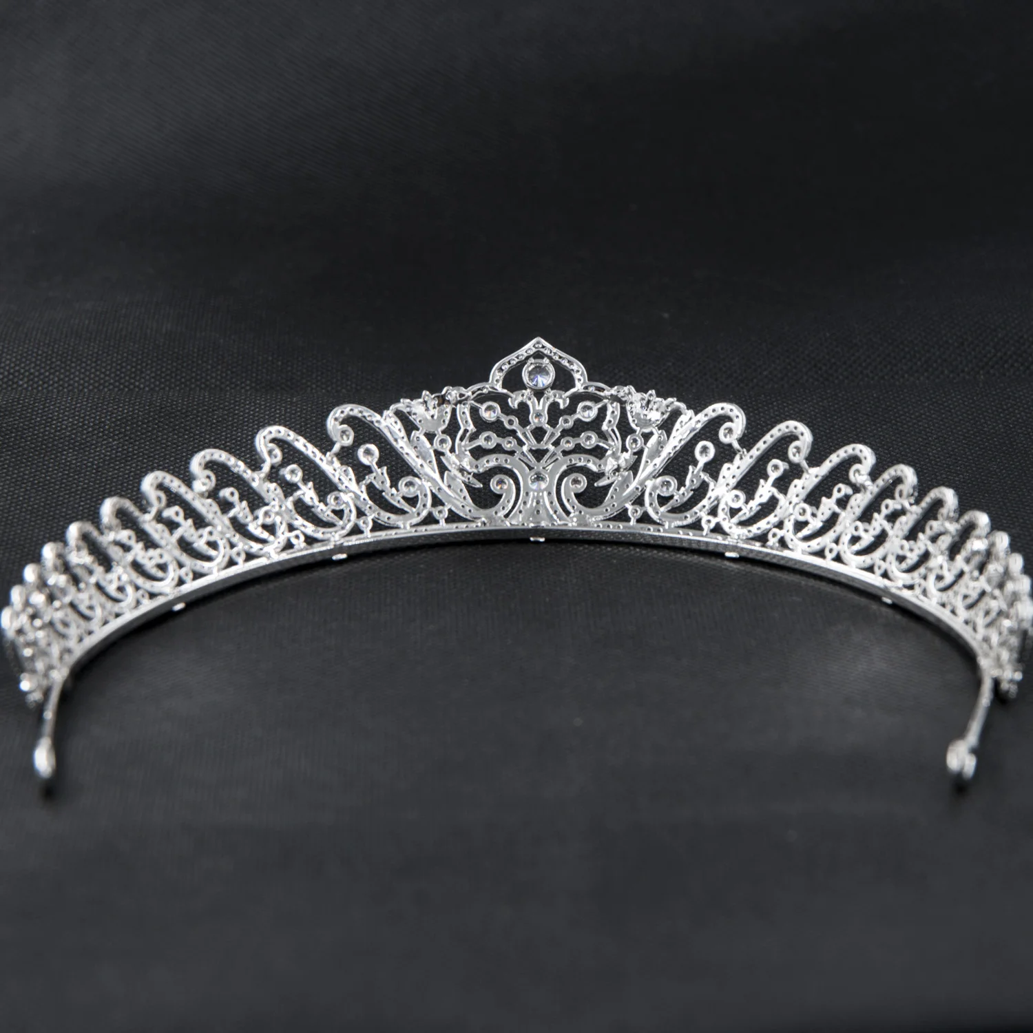 مجوهرات الزفاف الفاخرة الشعر كريستال التيجان الإكليل للنساء فستان حفلة عشاء الزركون التيجان اكسسوارات الزفاف CH10475 #3