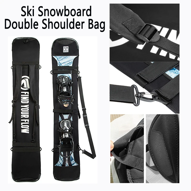 NEW Ski Snowboard Double Shoulder Bag Scratch-Resistant Backpack Monoboard Plate Protective Case Skiing Snowboarding Carry Bag