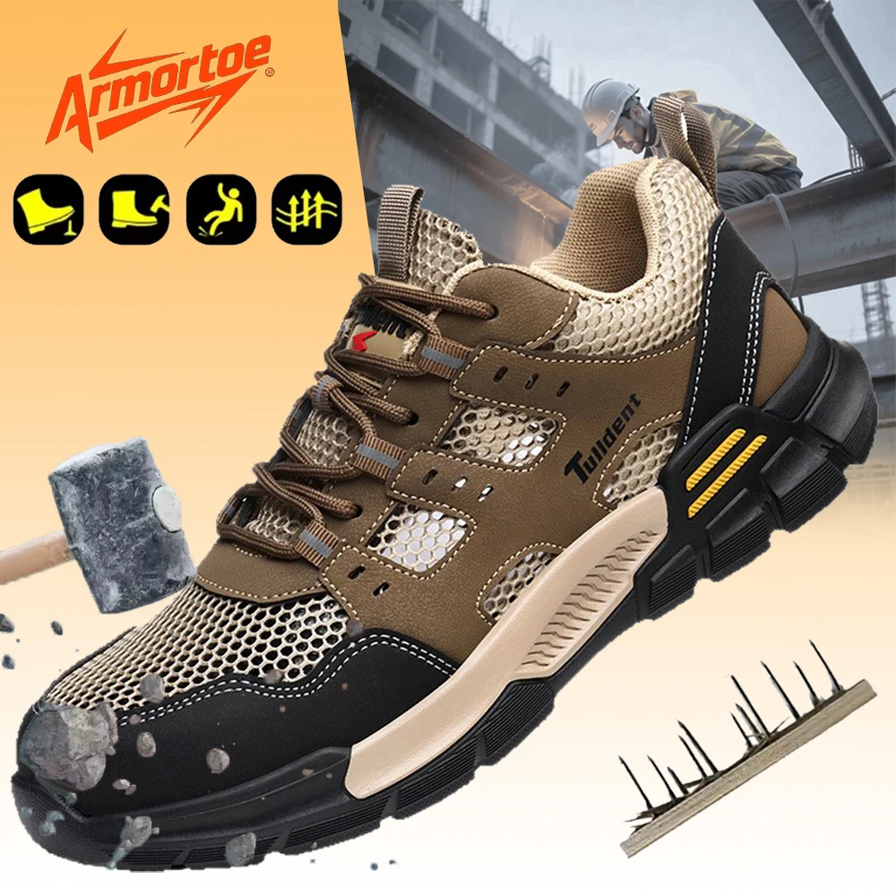 

ArmorToe Men's Summer Work Shoes SteelGuard Puncture Proof Anti-Odor Insulated Site & Spark Ready #Armor3019