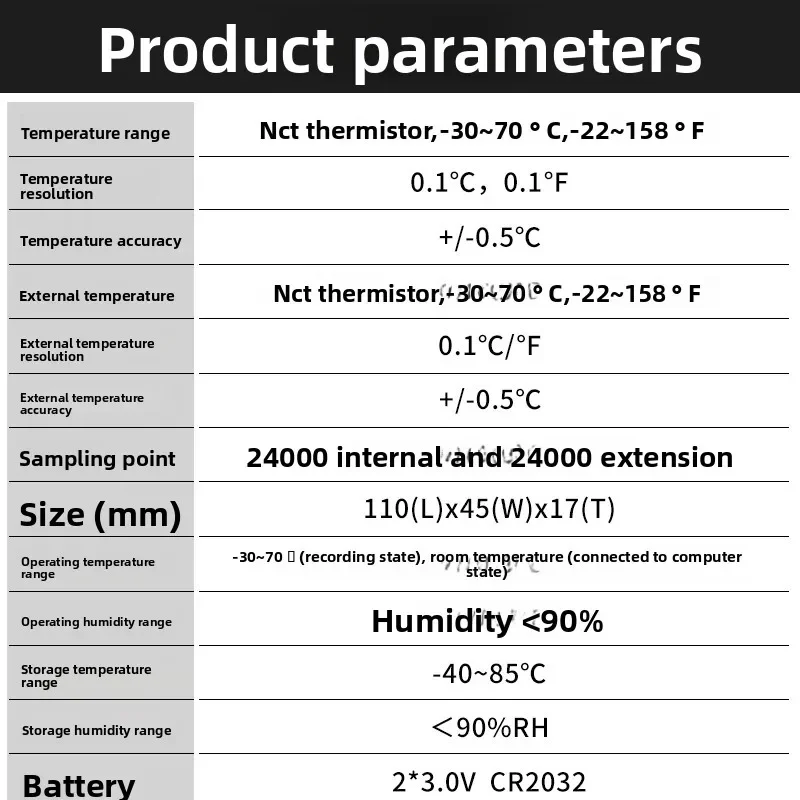 

AZ88161 Регистратор температуры USB Склад Холодная цепь Транспортная сигнализация может быть подключена к внешним зондом ИНСТРУМЕНТ