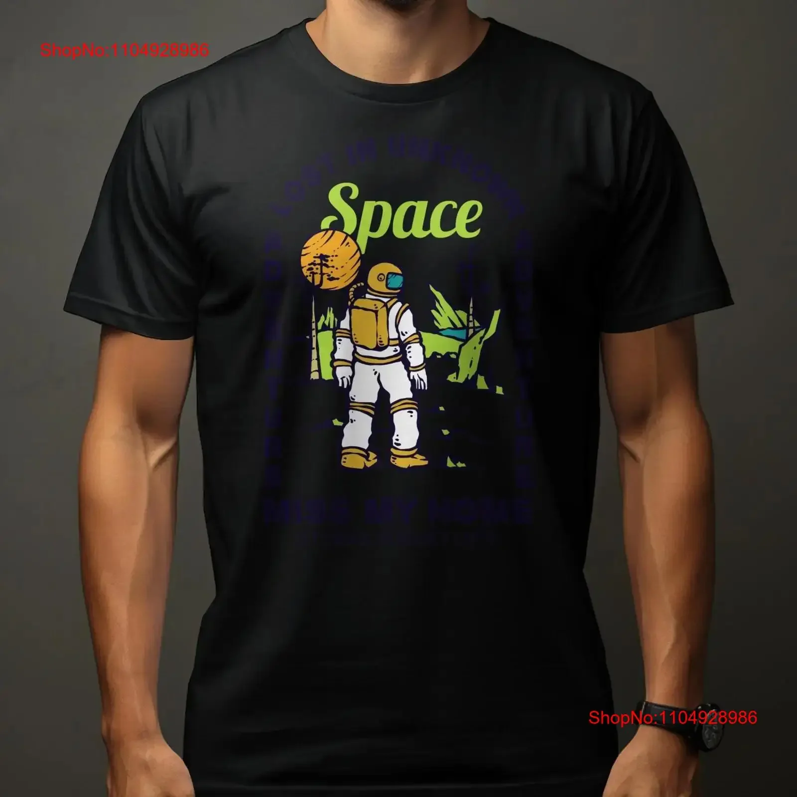 Camiseta Space Adventure Lost in Desconocido Miss My Home Planet Earth Top vintage lavado cómodo Top para uso diario gráfico