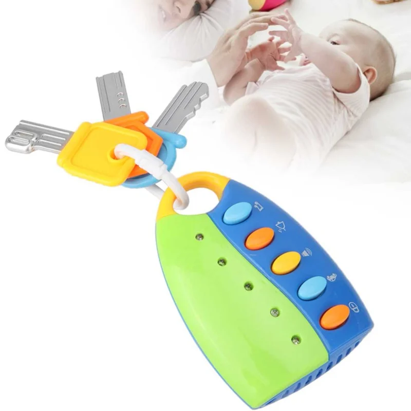 Simulazione Serratura a chiave per auto elettrica Giocattolo educativo precoce per bambini Bambino con musica blu