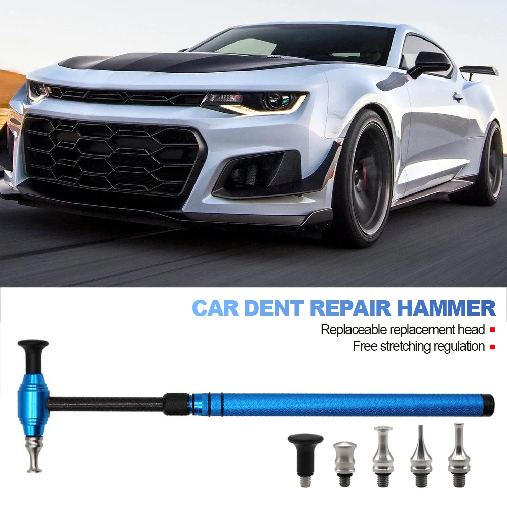 

1 Set Car Dent Repair Tools Multi-Head Leveling Hammer Automatic Adjustment Telescopic Rod Pit Remover Tool Dent Repair Kit