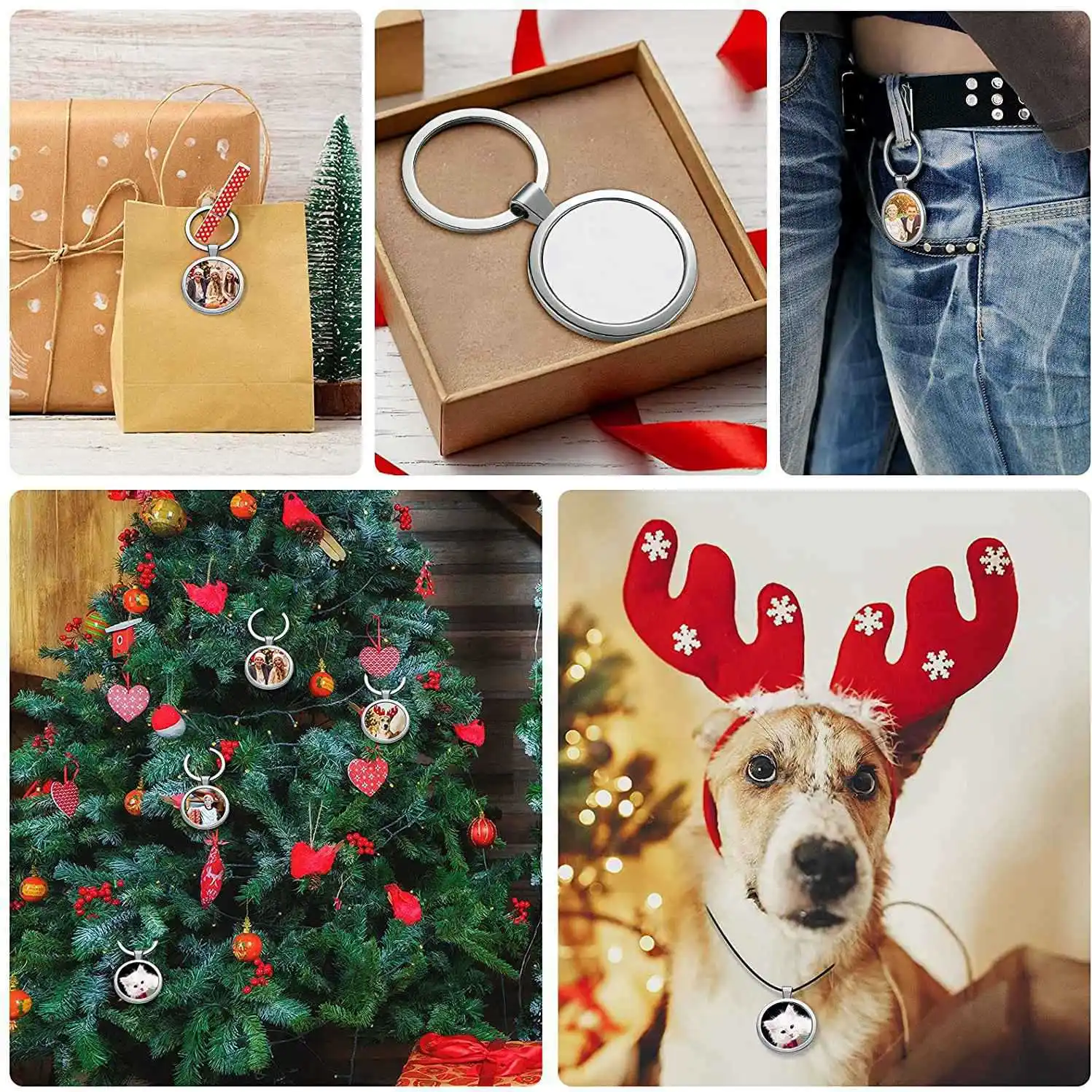 

Sublimation Blank Keychain Round Heat Transfer Keychain Metal Board Key Rings Thick Sublimation Photo Keychain