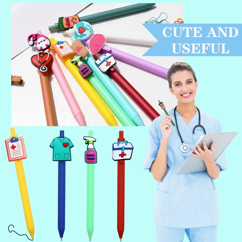 12Pcs Nurse Pens Cute Nursing Student Essentials Pens for Nurses Medical Assistants Students Workers Office Appreciation Gifts