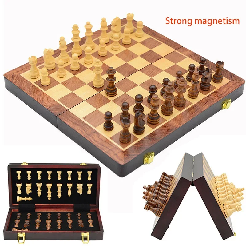 International Pine Wood Chess Puzzle Athletic Board Games Toys