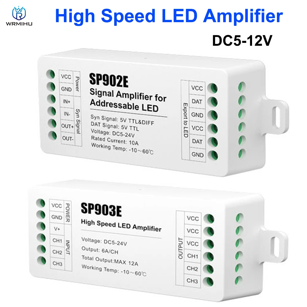 

Ретранслятор SP902E SPI TTL, высокоскоростной Усилитель сигнала, модель SP903E, ШИМ WS2812B WS2811, модифицируемая матричная панель RGB, 5-24 В