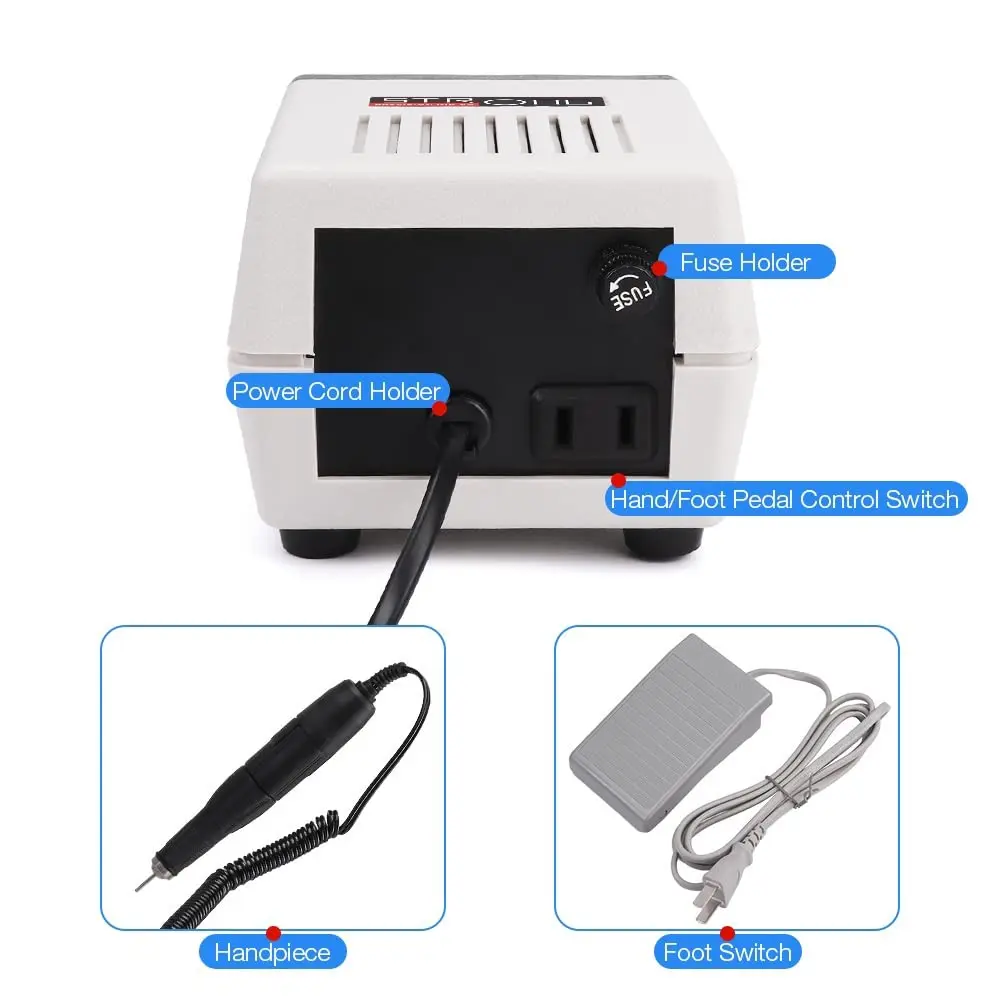 PYPILOVE STRONG 204 Dental Manicure Machine Set 35000RPM Electric Nail Drill Handle Polishing Jewelry Tool Nail File Pedicure