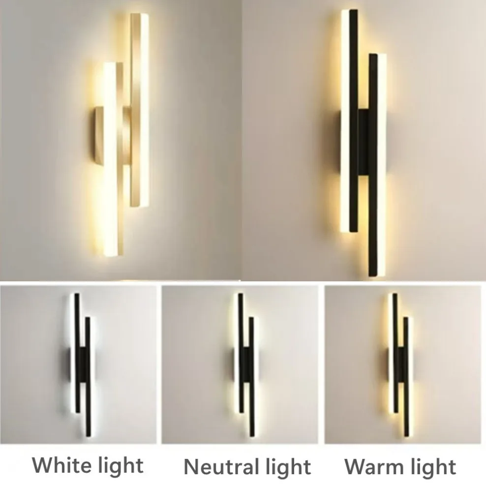 Modern LED Wall Light 3 colors for Living Room Stairs Bedroom Corridor Wall Sconces Lamp Home Interior Decoration Lighting