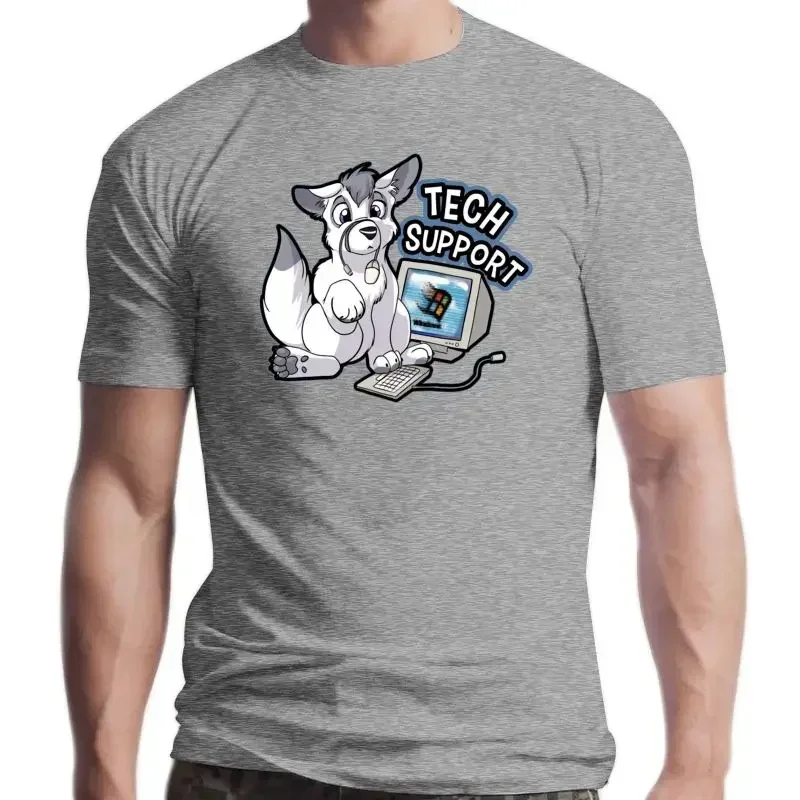 Short Sleeve Furry Furrie Furrys Furries Dog Doggo Canine Wolf Cute Adorable New Tech Support T Shirt harajuku graphic t shirts