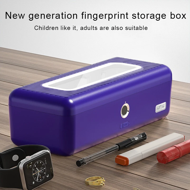 

Password Lock Multi-functional Desktop Storage Box for Adults Children, Fingerprint Storage Box Morse Code Unlocking, USB Cable