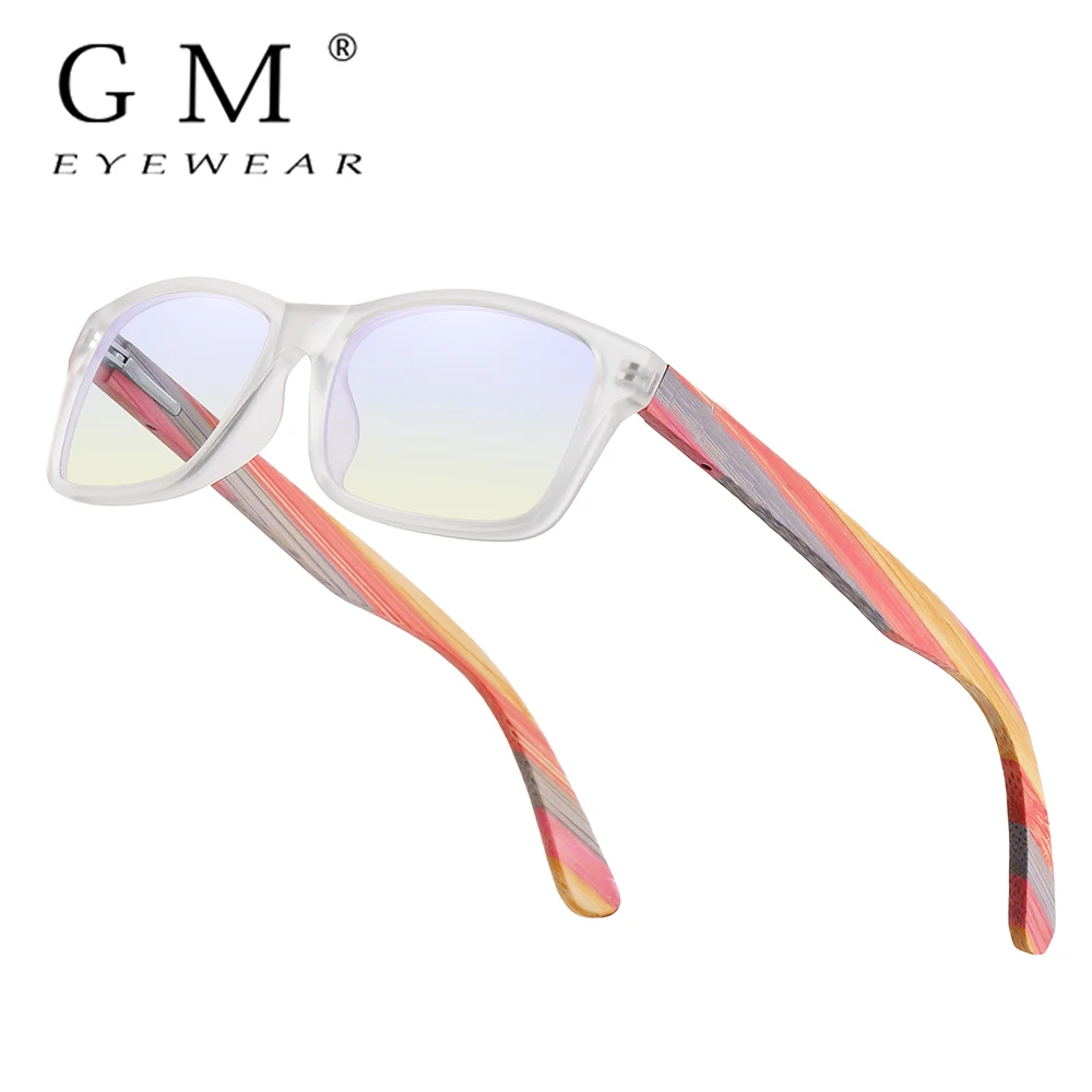 

GM деревянные очки для чтения, мультифокальные прогрессивные анти-синие УФ-защиты, прозрачные очки для дальнозоркости для мужчин и женщин 1103