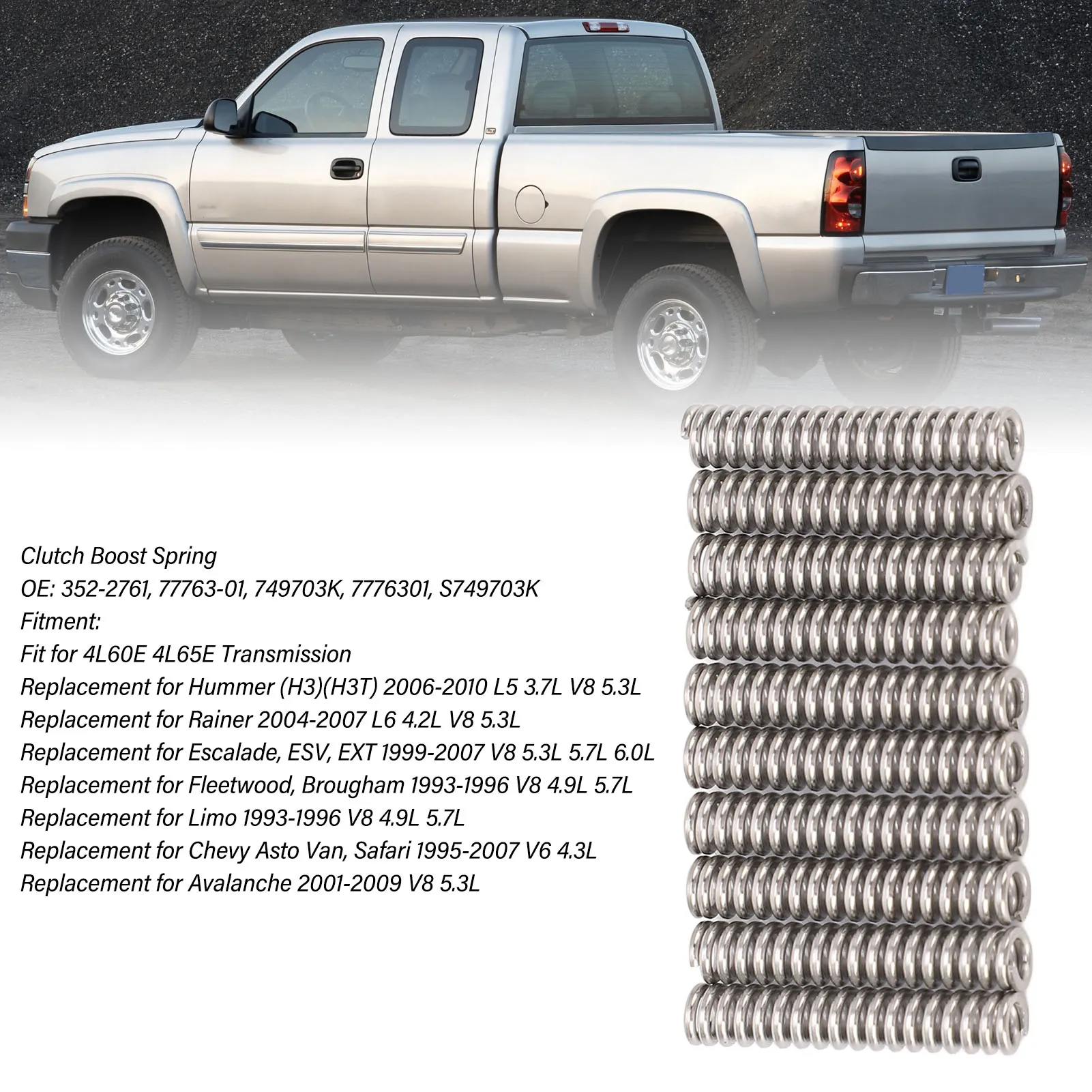 

10Pcs 3 4 Clutch Boost Spring Iron Sturdy Construction 352‑2761 for 4L60E 4L65E Transmission