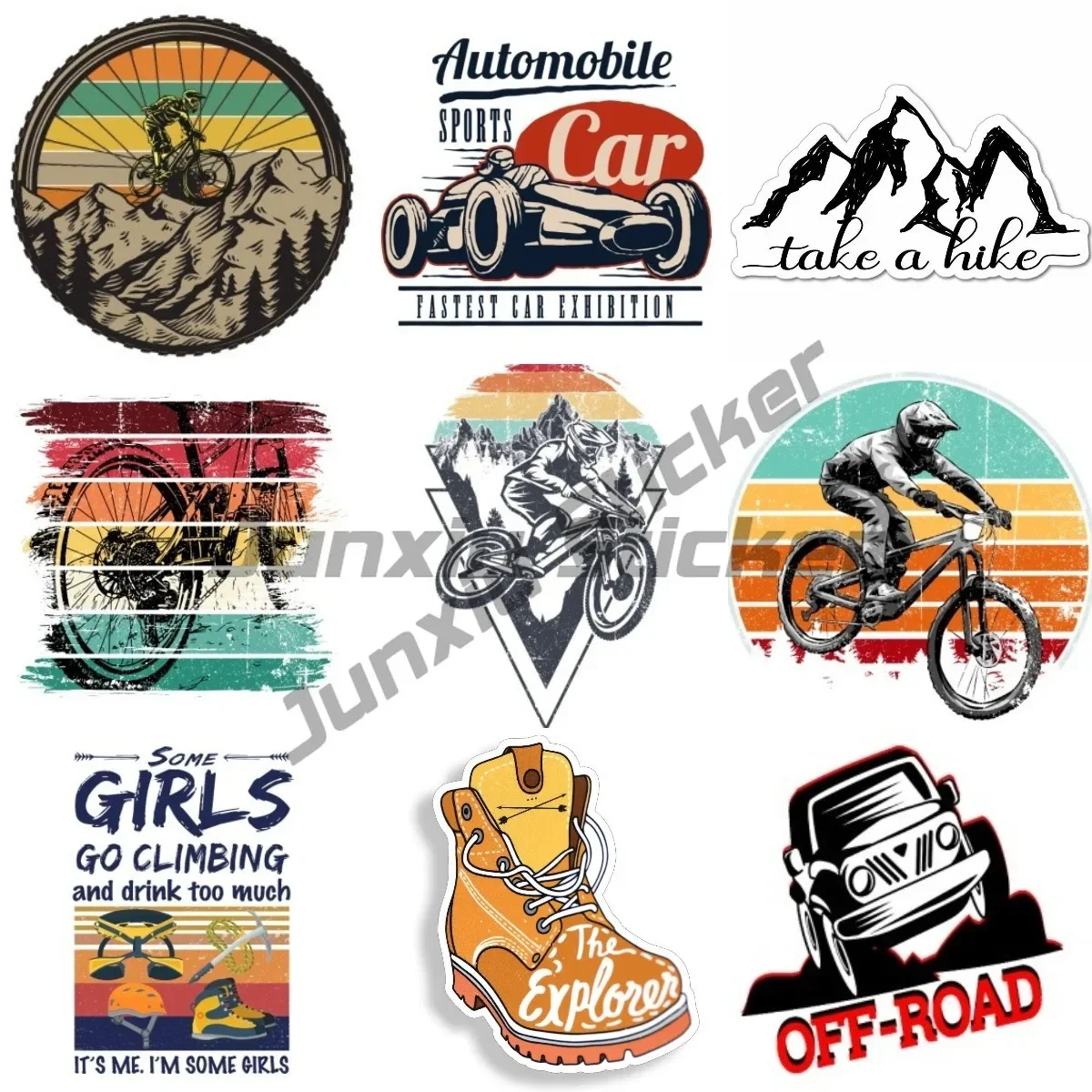 

Hike Outdoor Hiking Explorer Car Sticker Rock Climbing Extreme Adventure Mountain Car Bumper Vinyl Bicycle Helmet Decal