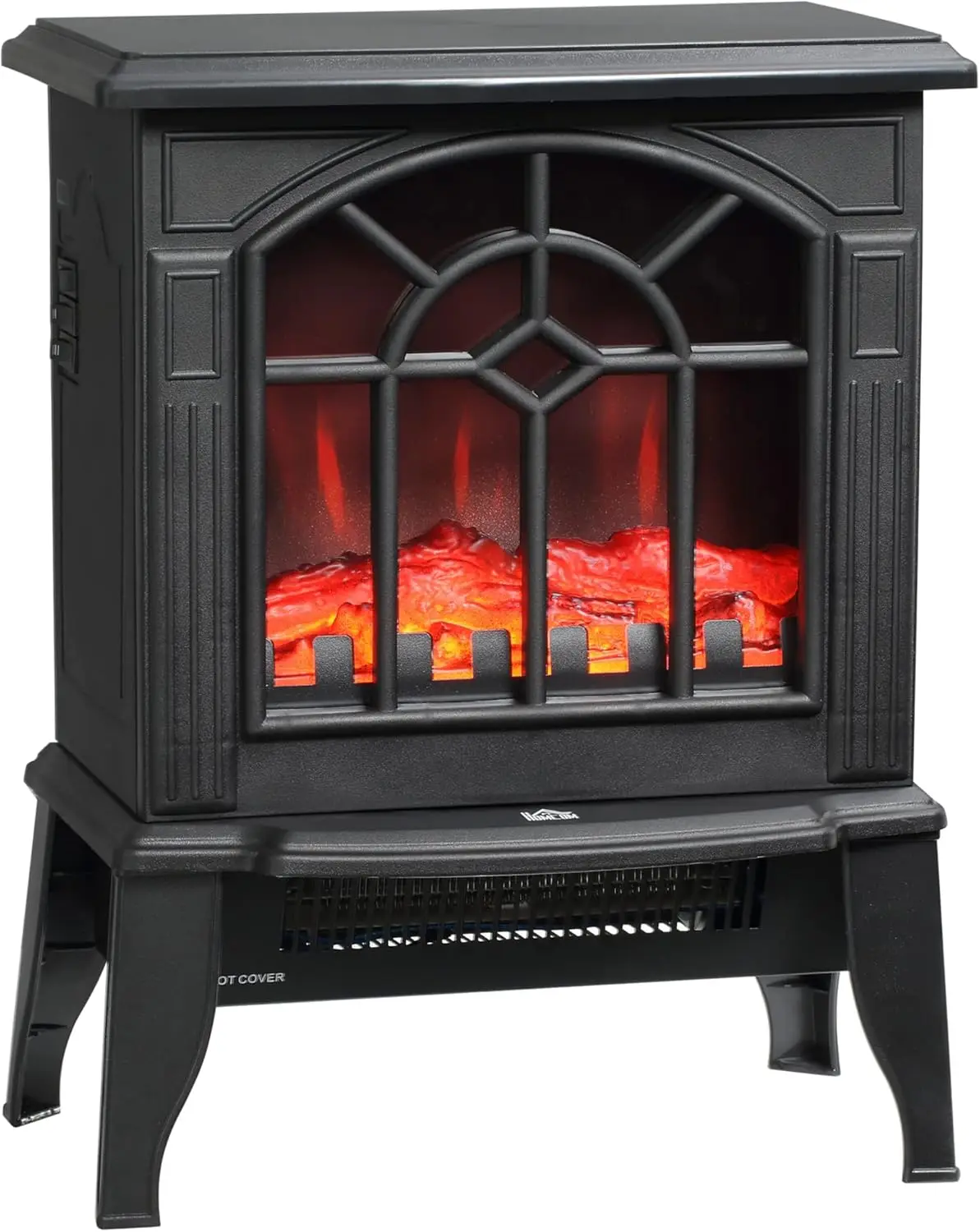 

Electric Fireplace Stove 18" Freestanding Fireplace Heater with Realistic Flame Overheating Protection Portable Black